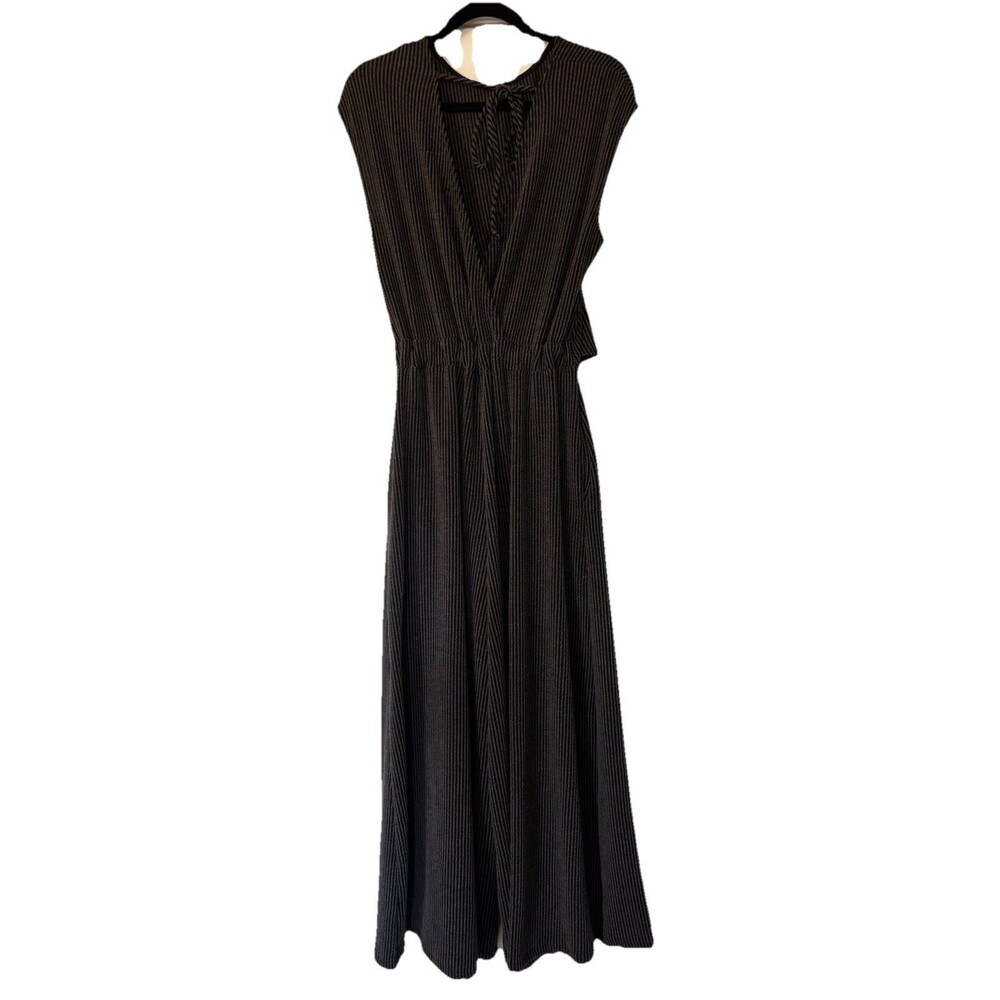 Bucket List Jumpsuit Women’s Open Front Wide Leg Jumper Size Small Gray